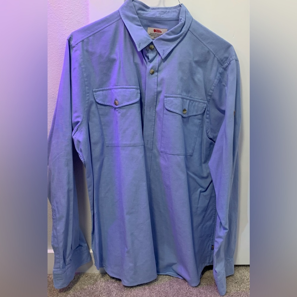 Fjällräven- Ovik Chambray Shirt Blue/ Size Large
